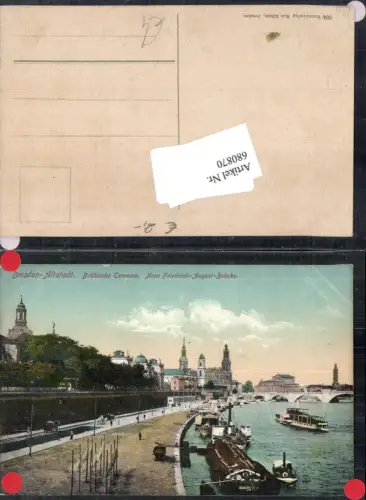 680870 Altstadt-Dresden Brühlsche Terrasse Terrassenufer Elbe Brücke Landungsplatz Dampfer