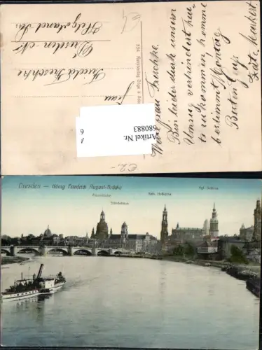 680883 Altstadt-Dresden Brühlsche Terrasse Terrassenufer Elbe Brücke Landungsplatz Dampfer