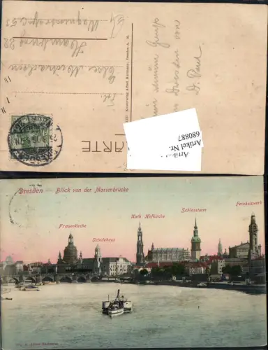 680887 Altstadt-Dresden Brühlsche Terrasse Terrassenufer Elbe Brücke Landungsplatz Dampfer