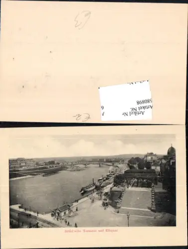 680898 Altstadt-Dresden Brühlsche Terrasse Terrassenufer Elbe Brücke Landungsplatz Dampfer