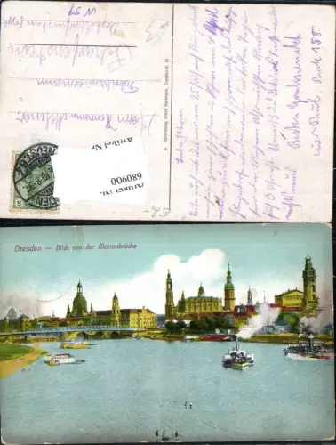 680900 Altstadt-Dresden Brühlsche Terrasse Terrassenufer Elbe Brücke Landungsplatz Dampfer