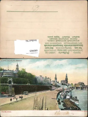 680905 Altstadt-Dresden Brühlsche Terrasse Terrassenufer Elbe Brücke Landungsplatz Dampfer