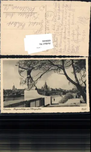 688644 Dresden Altstadt Elbufer Dampfschifflandeplatz Terrasse Bogenschütze