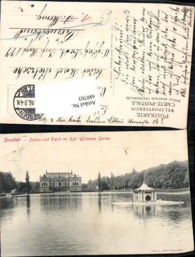688703 Dresden Palais u. Teich Kgl. Schloss Garten