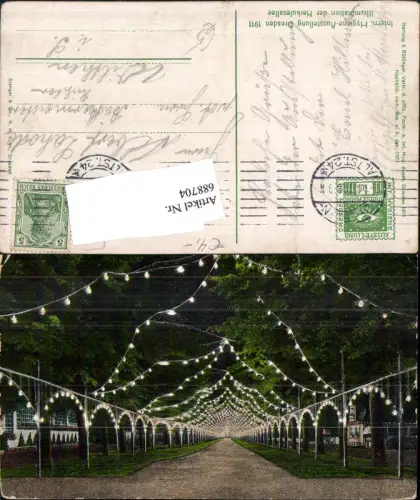 688704 Dresden Hygiene Ausstellung 1911 Illumination Herkulesallee