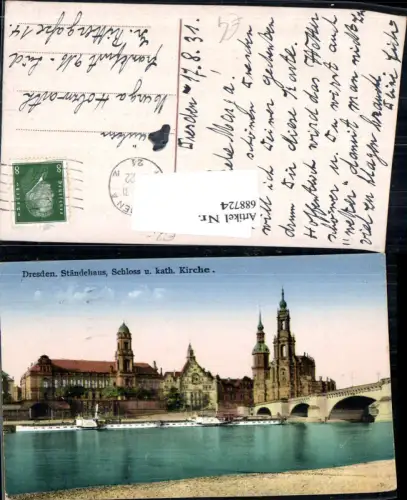 688724 Dresden Ständehaus Schloss Kirche Elbe Dampfer Rathen