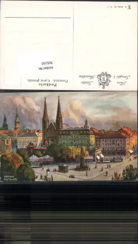 705191 Künstler AK Dresden Postplatz pub Theo Stroefer 743-6