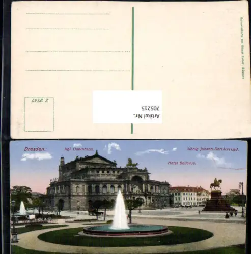 705215 Dresden Opernhaus Oper Hotel Bellevue