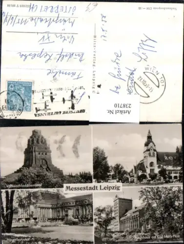 238710,Leipzig Völkerschlachtdenkmal Zoo Hochhaus Hauptbahnhof Mehrbildkarte