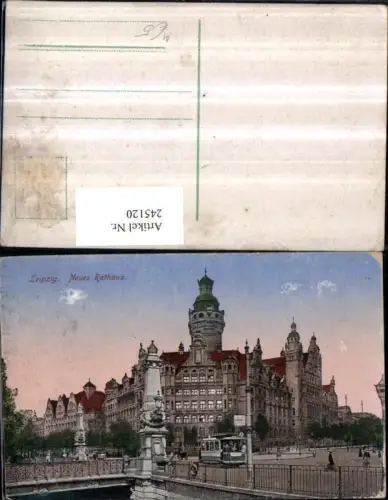 245120,Leipzig Neues Rathaus Straßenbahn