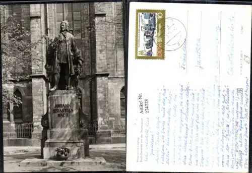 274728,Leipzig Bach-Denkmal vor d. Thomaskirche pub VEB
