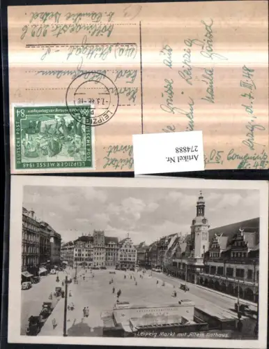 274888,Leipzig Markt m. Altem Rathaus Platz