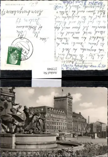 275948,Leipzig Karl-Marx-Platz m. Hochhaus u. Mende-Brunnen pub VEB 13euro751