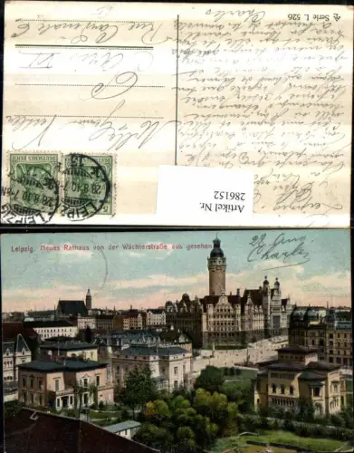 286152,Leipzig Rathaus von d. Wächterstraße aus gesehen