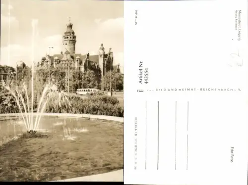 443554,Leipzig Rathaus Gebäude Brunnen pub VEB