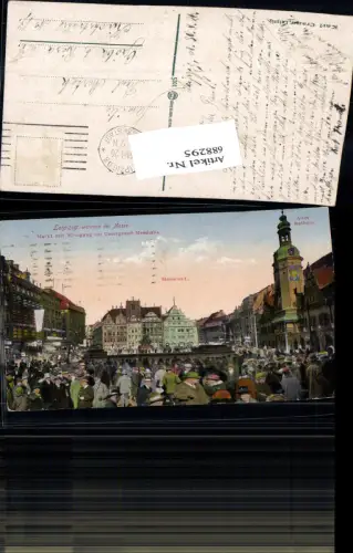 688295 Leipzig Markt m. Eingang zur Untergrund Messhalle Rathaus gel. Gröba Riesa
