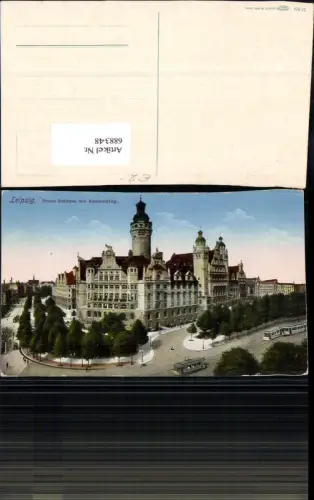 688348 Leipzig Neues Rathaus Rathausring Straßenbahn
