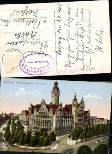 Leipzig Neues Rathaus gel Northeim Stp. Stadtoberinspektor Ludwig Barke