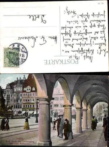 703650 Leipzig Laubengang Rathaus gel Dolle b. Burgstall LK Börde