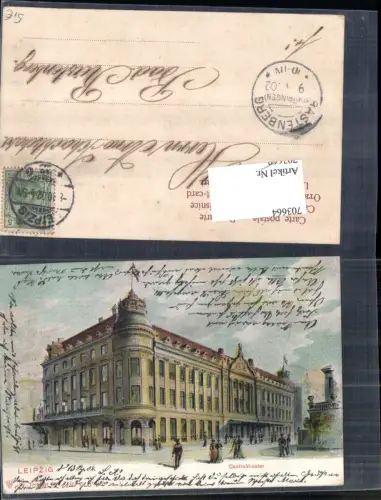 703664 Lithographie Leipzig Centraltheater Theater pub Dr. Trenkler