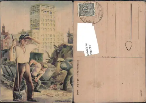 710029 Künstler AK Brabandt 1946 Erste Leipziger Friedensmesse Leipzig Berufe Politik