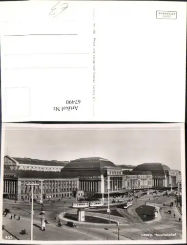 67490,Leipzig Hauptbahnhof Ansicht mit Verkehr