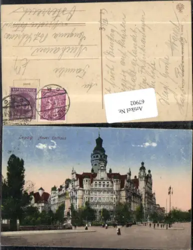 67902,Leipzig Neues Rathaus Frontansicht 1923