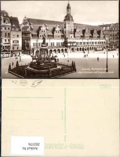 202376,Leipzig Marktplatz m. Altem Rathaus u. Siegesdenkmal