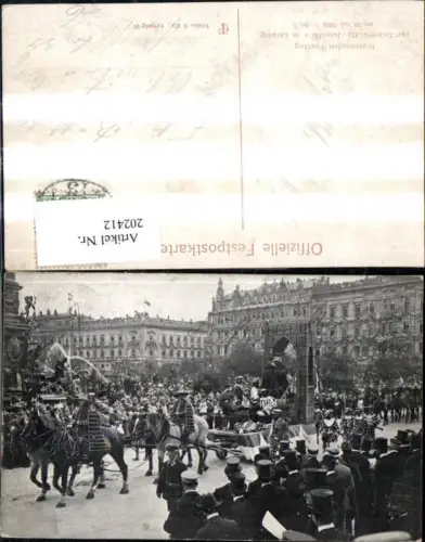 202412,Leizig Historischer Festzug z. Universitäts Jubelfeier 1909 Kutsche Studenten