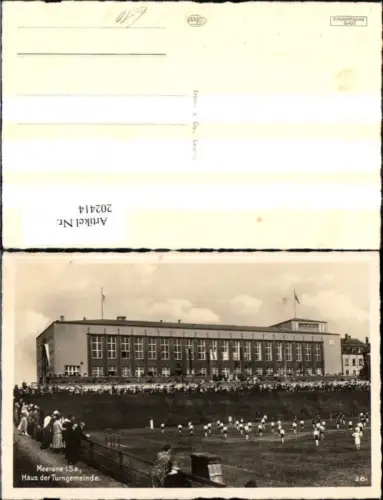 202414,Meerane i. Sachsen Foto Ak Haus d. Turngemeinde Sport Turner