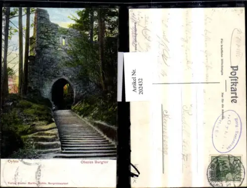 202432,Oybin Präge Ak Oberes Burgtor
