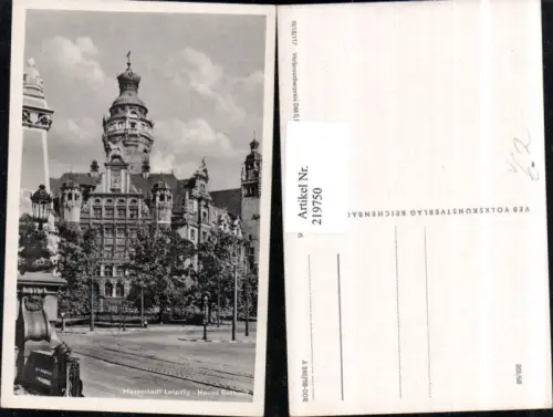 219750,Leipzig Neues Rathaus Turm pub VEB Volkskunstverlag 13euro705