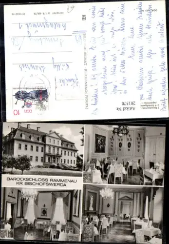 281570,Barockschloss Schloss Rammenau Schlossgaststätte Jagdzimmer Mehrbildkarte
