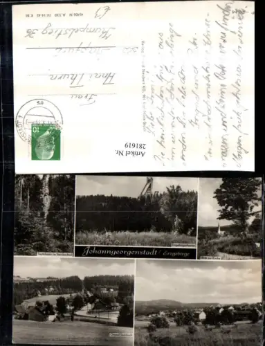 281619,Johanngeorgenstadt im Erzgebirge Schanze Steinbach Teufelsstein Kirche Mehrbildkarte