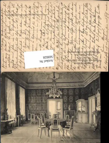 569028,Schloss Weesenstein Müglitztal Gesellschaftsaal m. Ledertapeten Interieur