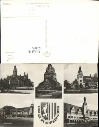 573077,Mehrbild Ak Leipzig Neues Rathaus Zoo Kongresshalle Hauptbahnhof Wappen