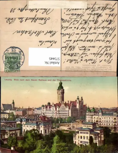 573445,Leipzig Blick n. d. Neuen Rathaus u. d. Thomaskirche