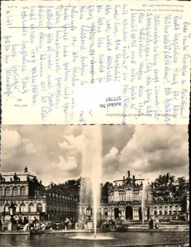 577787,Dresden Zwingerhof m. Wallpavillon Springbrunnen Brunnen v. d. Zerstörung