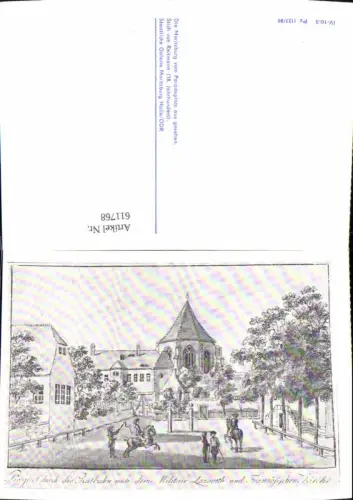 611768,Künstler Ak Stick v. Reitmann Moritzburg b. Dresden Moritzburg v. Paradeplatz gesehen