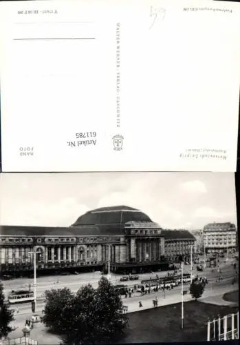 611785,Foto Ak Leipzig Hauptbahnhof Bahnhof Ostseite Straßenbahn