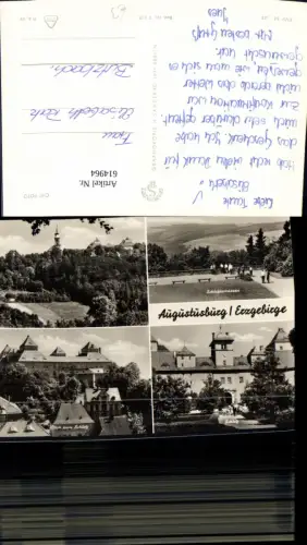 614964,Mehrbild Ak Augustusburg Erzgebirge Schlossterrassen Blick z. Schloss