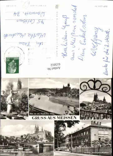 615012,Mehrbild Ak Meißen Kändlerbrunnen Blick z. Dom