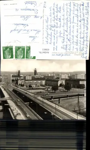 616611,Foto Ak Dresden Blick v. Studentenwohnheim über Budapester Straße