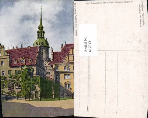 617613,Künstler Ak Walter Benkert Dresden Schloßhof im Marstall