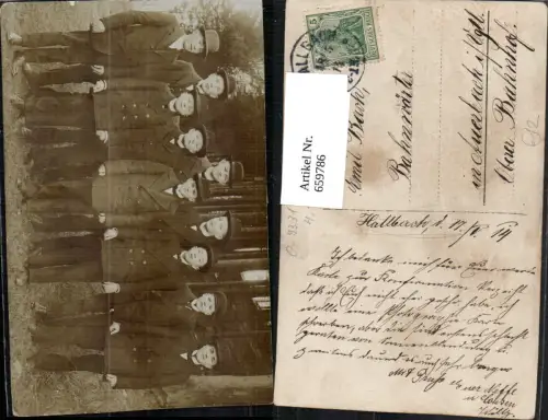 659786,Foto-AK Hallbach bei Olbernhau Jungen Anzug Konfirmation 1914
