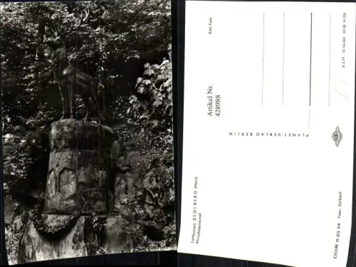 428988,Stolberg im Harz Hirschdenkmal Denkmal Statue