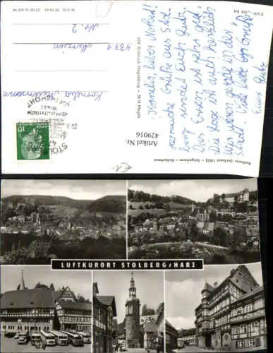 429016,Stolberg im Harz Totale Rathaus Seigerturm Busse Mehrbildkarte