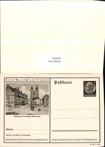 458265,Ganzsache Wittenberg Hauptplatz Kirche