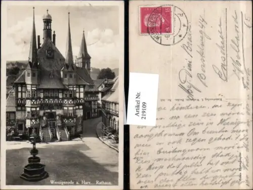 219109,Wernigerode a. Harz Rathaus Brunnen
