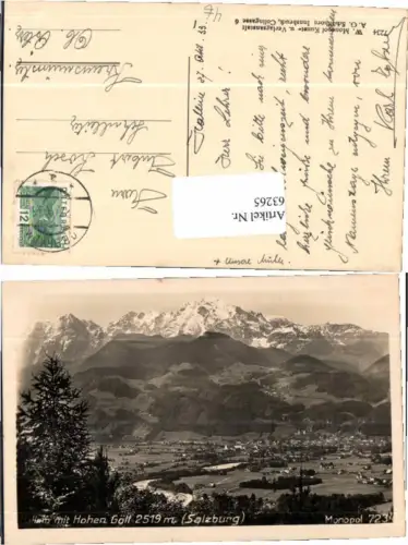 63265,Hallein m. Hohen Göll 1933